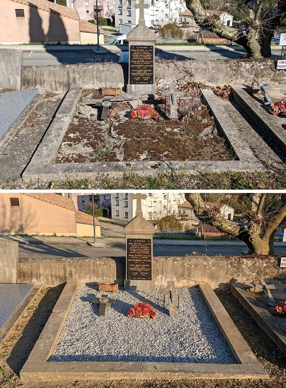 Rénovation d'une tombe en Ardèche par Vincent Duseigne